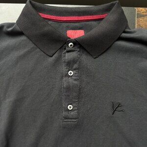 ISAIA NAPOLI Black Polo Piquet Long Sleeve Cotton Size XL